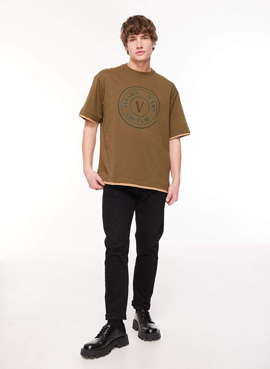 Versace Jeans Couture Bisiklet Yaka Haki Erkek T Shirt 75gahi04cj00i107 — Product image 3 of 5