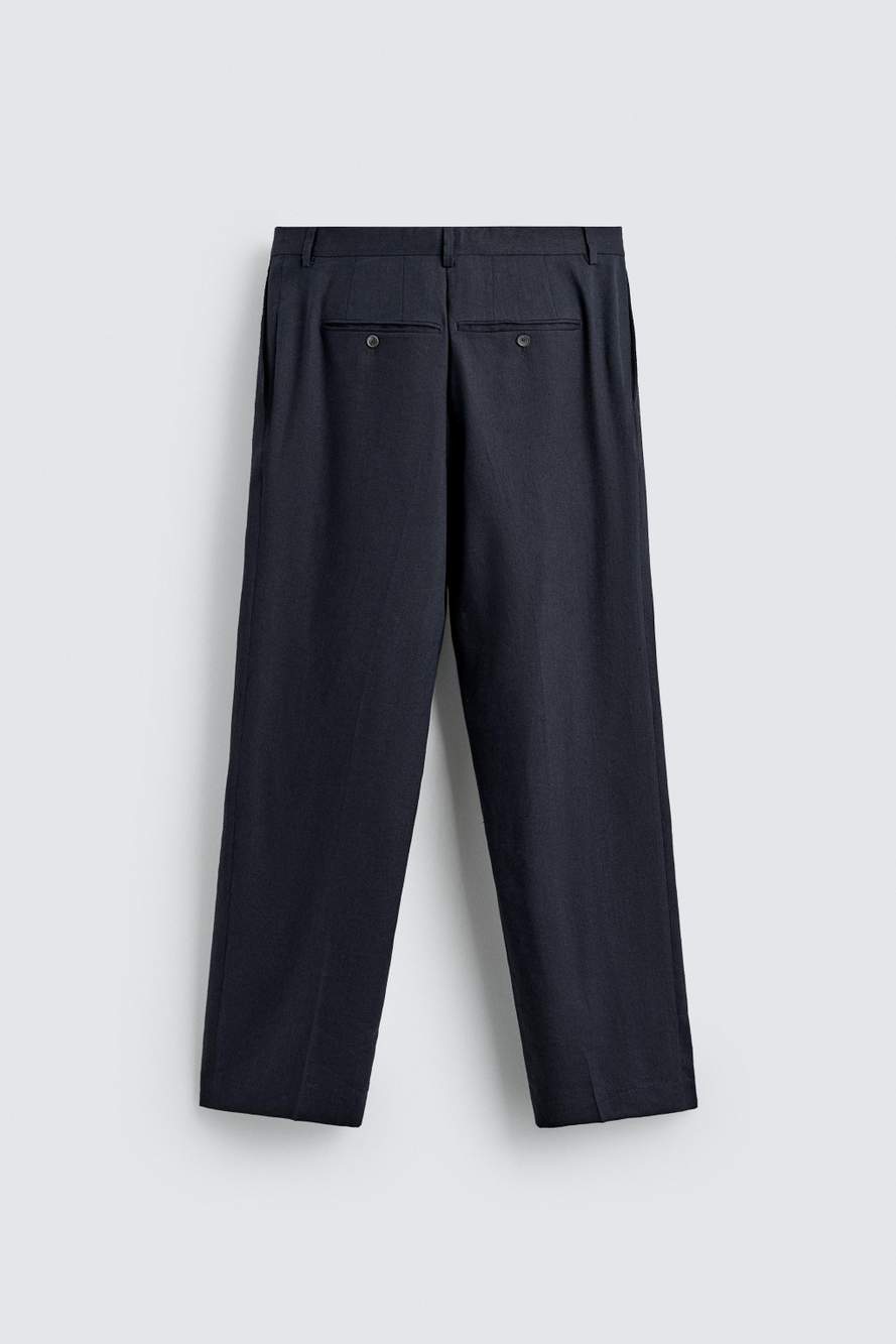 LINEN-WOOL RELAXED FIT PLEATED TROUSERS — Product image 6 of 8