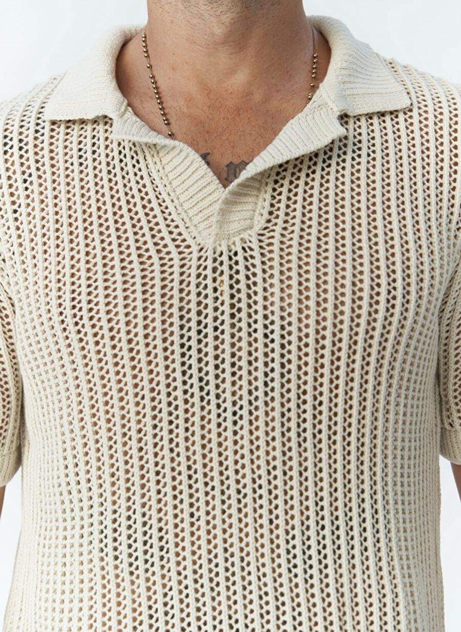 Robert Men's Polo Collar Naturel Sweater T-Shirt — Product image 5 of 7