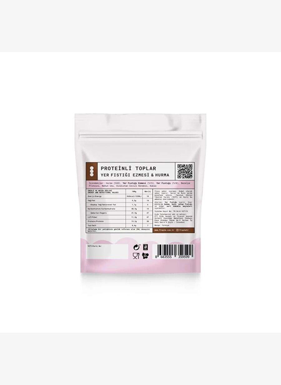 Proteinli Meyve Topları - Hindistan Cevizi Kaplı & Yer Fıstığı Ezmeli x 12 — صورة المنتج 3 من 3