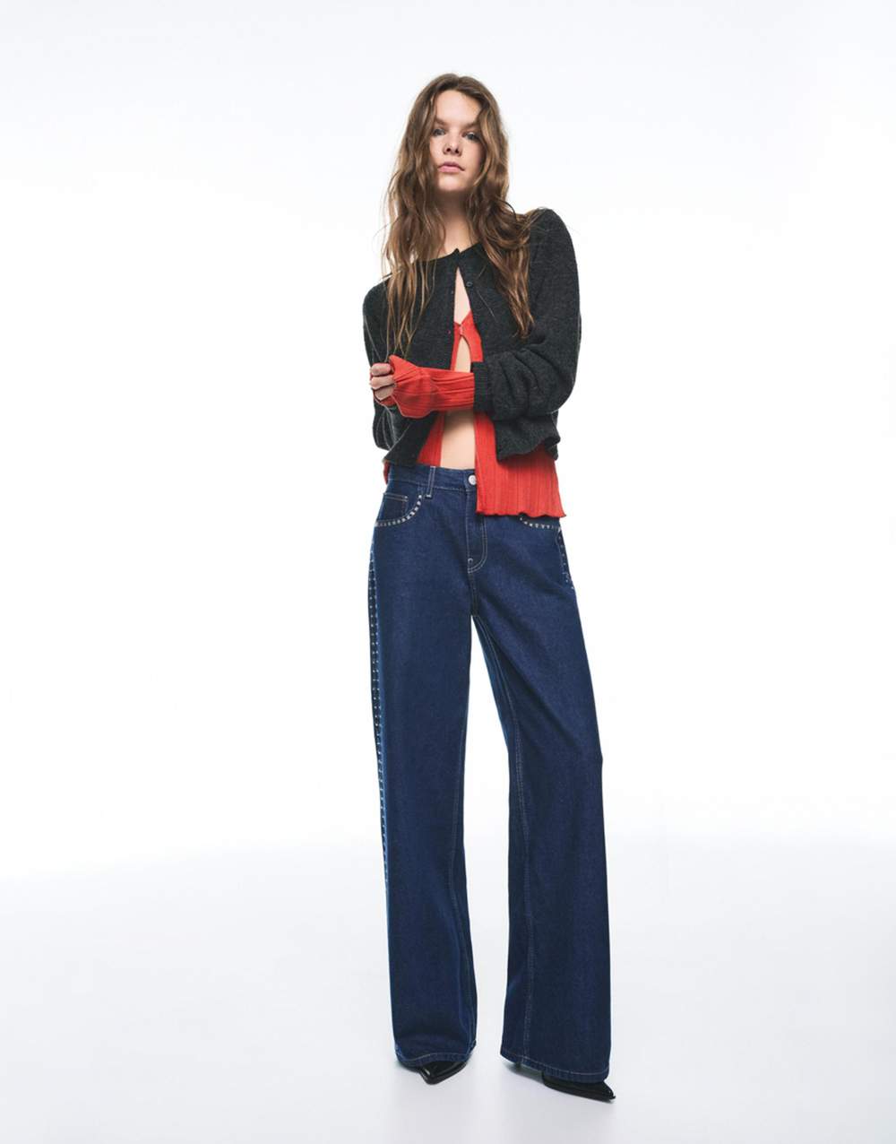 Wide-leg stud jeans — Product image 23 of 60