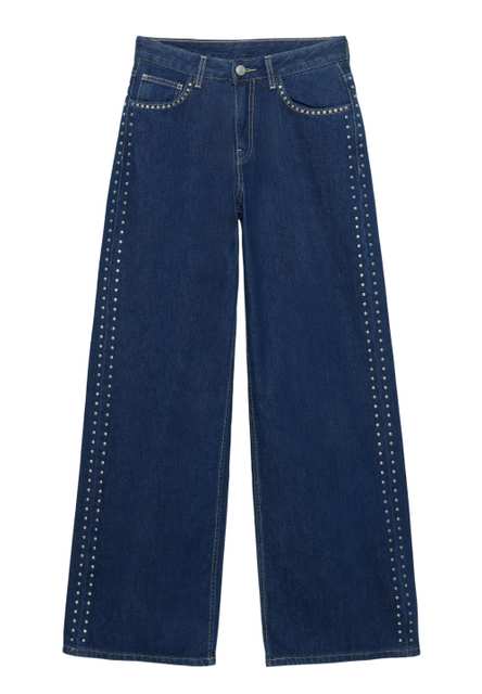 Wide-leg stud jeans