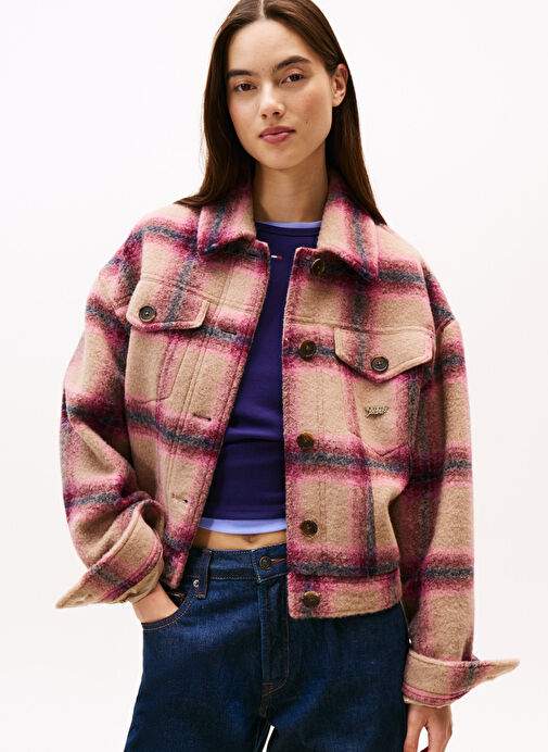 Tommy Jeans Pembe Kadn Standart Cizgili Ceket Dw0dw21662thc — Product image 4 of 20