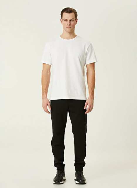 Network Rubber Waist Slim Fit Black Men's Sweatshirt Six 1090745
