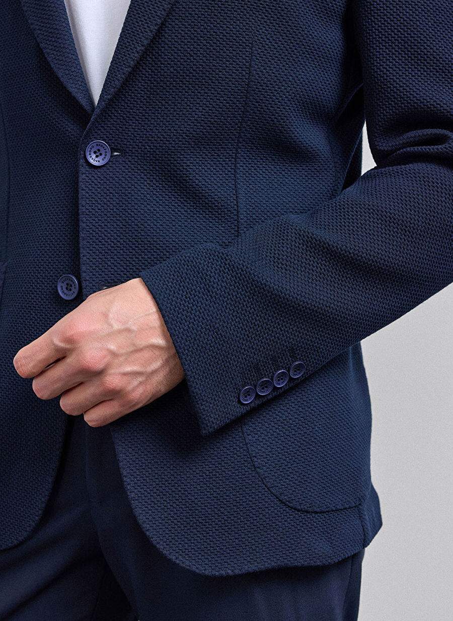 Back And Bond Lacivert Erkek Slim Fit Ceket B35w50035 — صورة المنتج 7 من 9