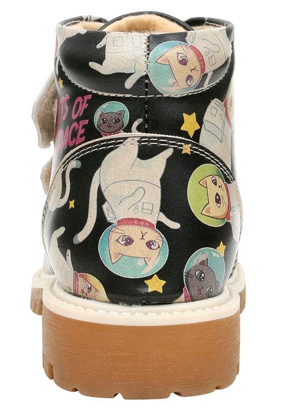 Kids Vegan Leather Black Boots - Cats of Space Design — Product image 6 of 7