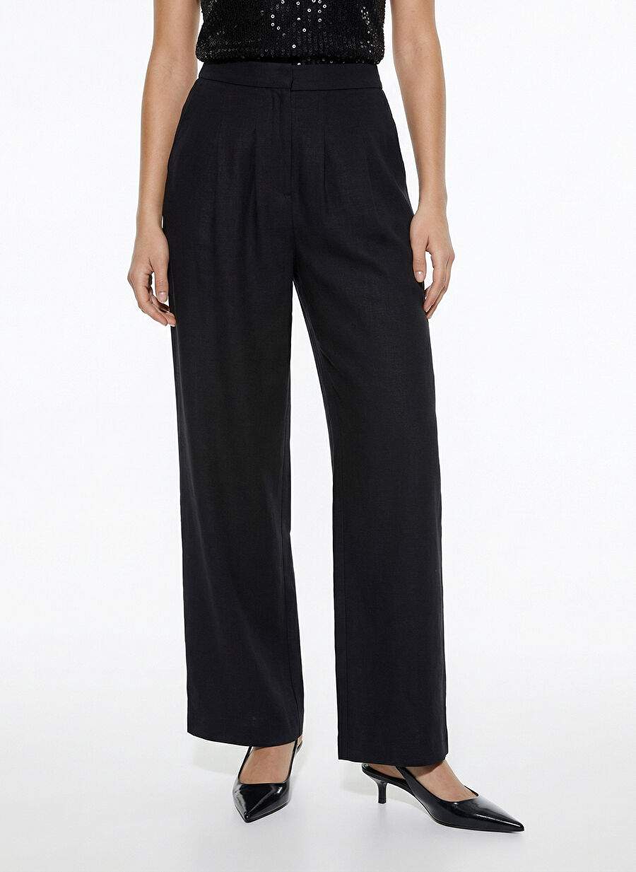 In The Mood For Love Siyah Kadın %100 Keten Pantolon ITMFL-PNT14 — Product image 6 of 10