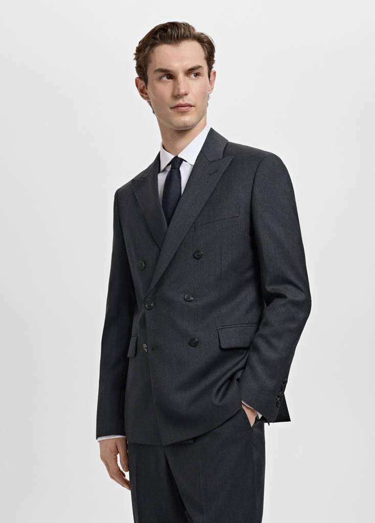 Turin 100% wool double-breasted suit jacket — Product image 4 of 12