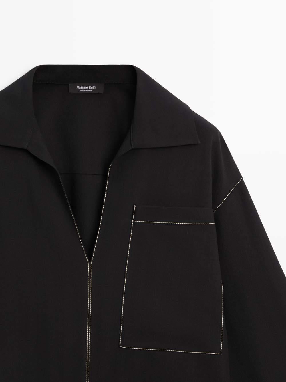 Flowing wool blend overshirt with pocket detail — Product image 9 of 14