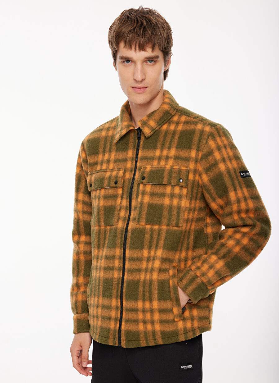 Discovery Expedition Khaki Men's Relaxed Fit Check Jacket D3WM-MNT6 — Product image 7 of 15