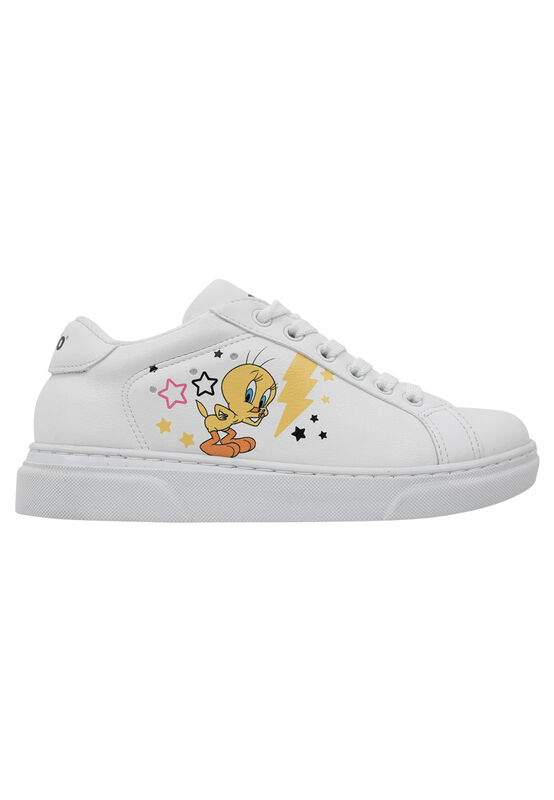 Unisex Kids Vegan Leather White Sneakers - Warner Bros Best of Tweety and Sylvester Design — Product image 6 of 8