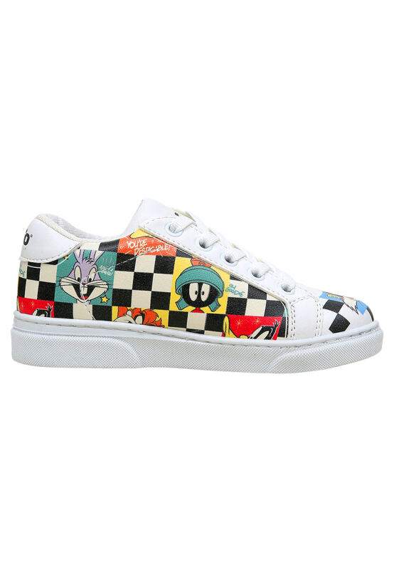 Unisex Kids Vegan Leather White Sneakers - Warner Bros You're-Despicable Design — Product image 4 of 6