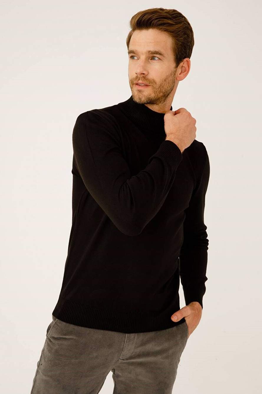 MEN'S BLACK STANDARD HALF FISHERMAN KNITWEAR — Product image 5 of 7