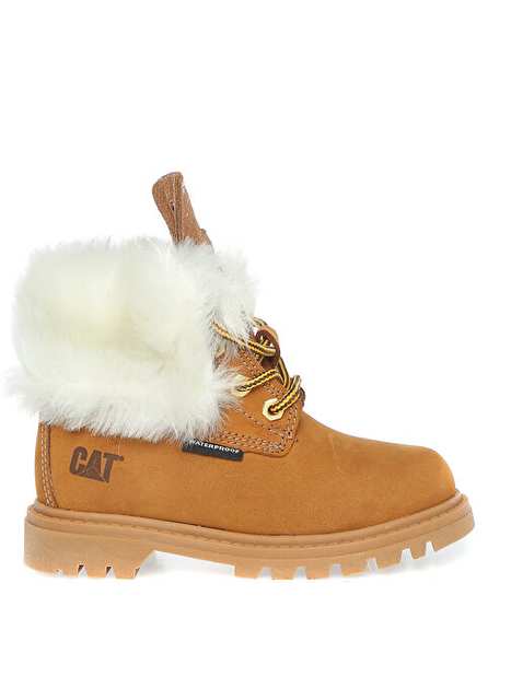Caterpillar Utah Fur Waterproof Yellow Girl Kids Boat