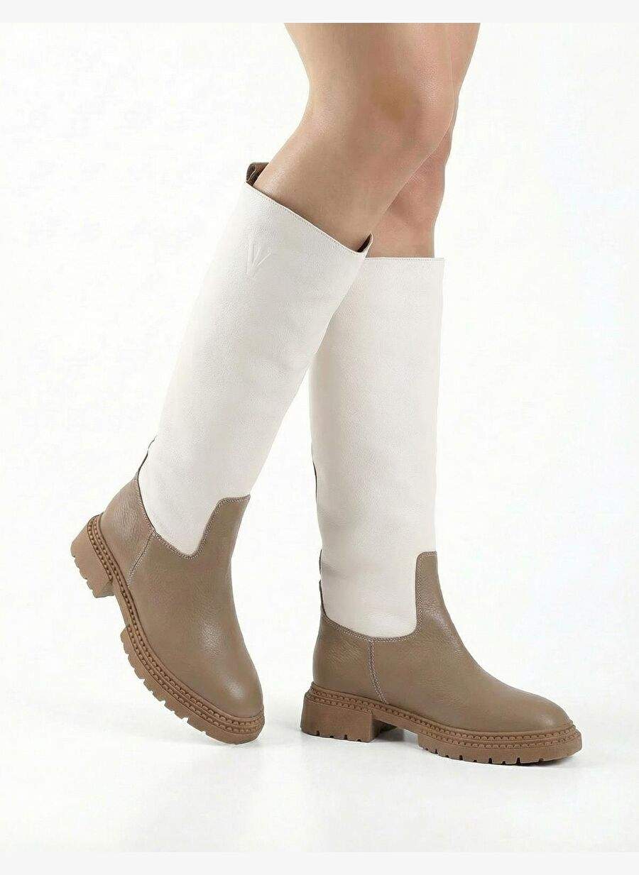 Sergo Hakiki Floter Deri Kadın Vizon Beyaz Çizme — Product image 4 of 5