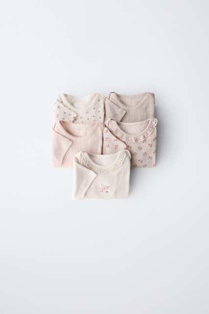 5-PACK OF FLORAL BODYSUITS