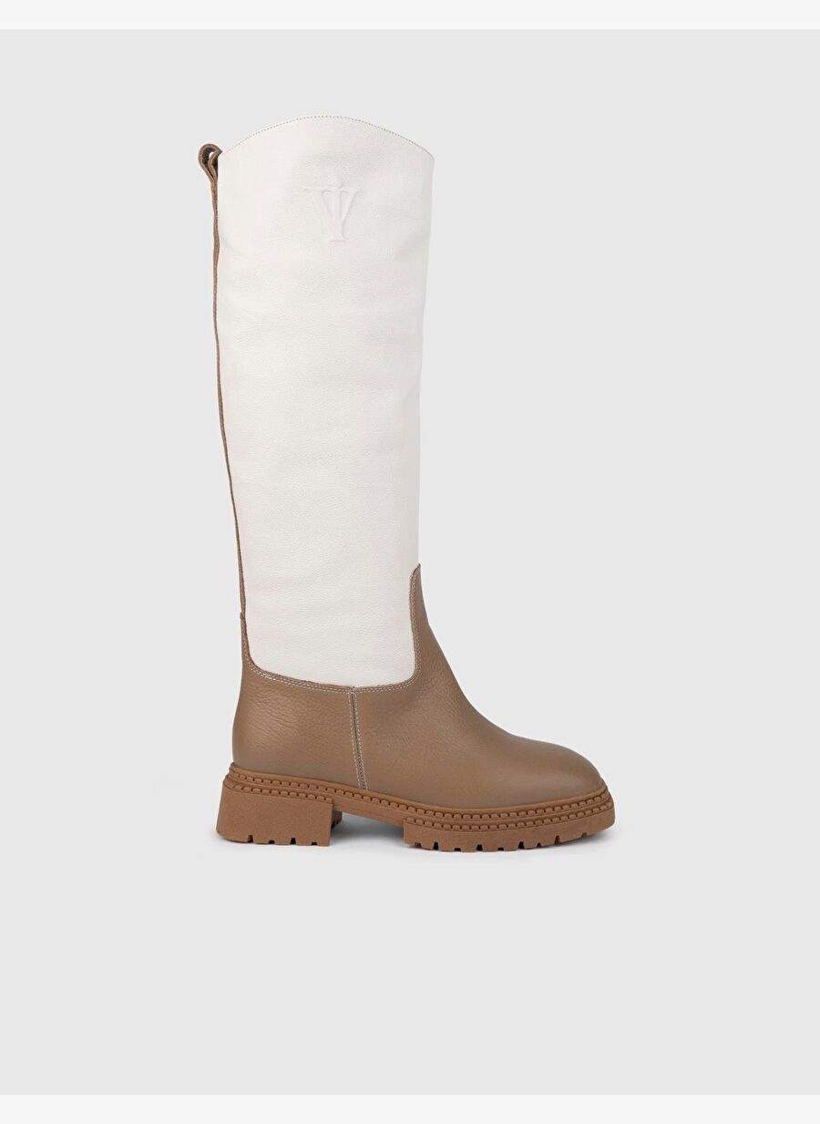 Sergo Hakiki Floter Deri Kadın Vizon Beyaz Çizme — Product image 3 of 5
