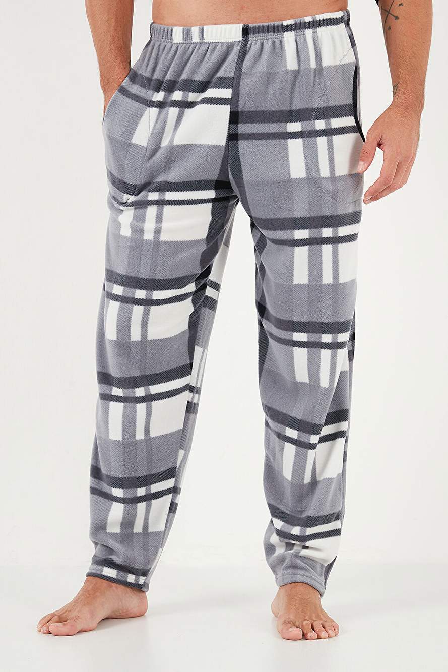 Buratti Ekoseli Regular Fit Düğmeli Bisiklet Yaka Kışlık Polar Erkek Pijama Takımı  60961008 — Product image 5 of 6