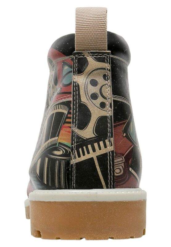 Men Vegan Leather Black Ankle Boots - Living in a Vintage Dream Design — صورة المنتج 6 من 6