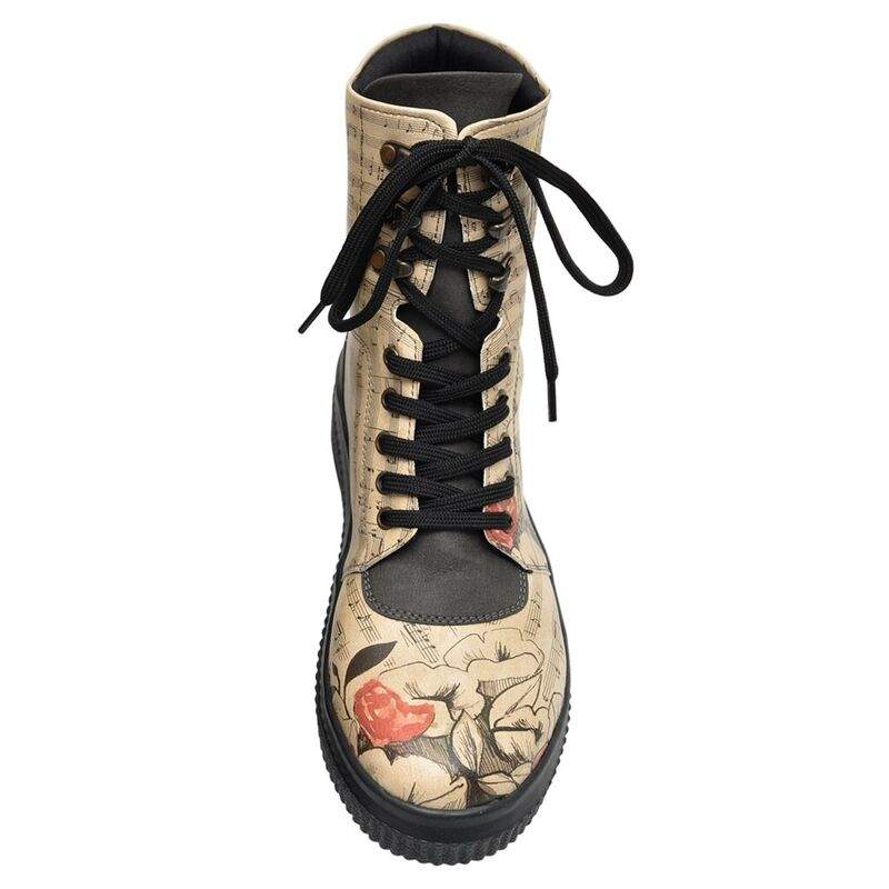 Women Vegan Leather Beige Long Boots - Music on World off Design — Product image 5 of 6