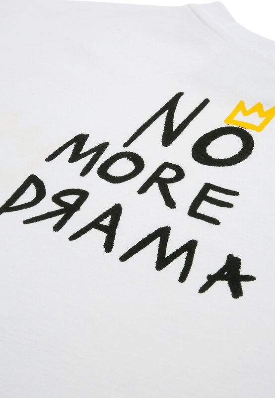 Men Vegan White T-Shirt - No More Drama Design — Product image 3 of 3