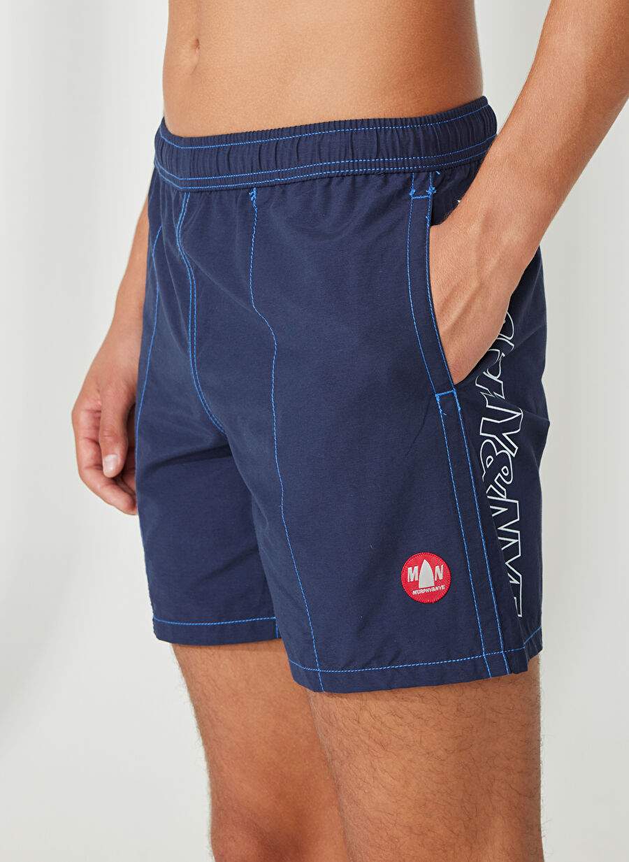 Murphy&Nye Lacivert Erkek Bağlamalı Bel Şort NEW SWIMM BOXER — صورة المنتج 4 من 5
