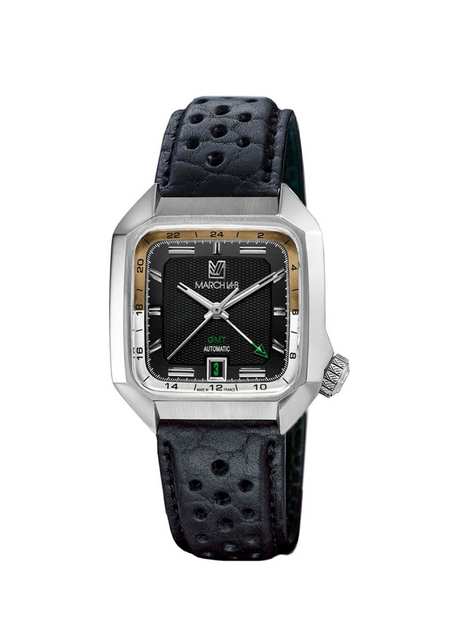 AM2 Slim Gmt AM2SGMTAEPOP01 Black Leather Men's Wristwatch