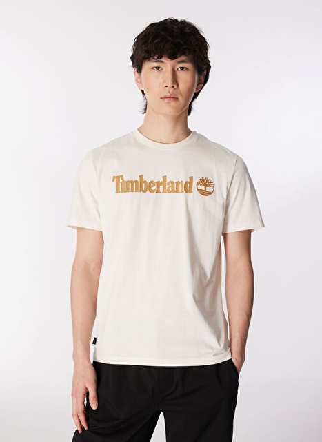 Timberland Beyaz Erkek Bisiklet Yaka Baskılı T-Shirt TB0A5UPQCM91_Short Sleeve Tee