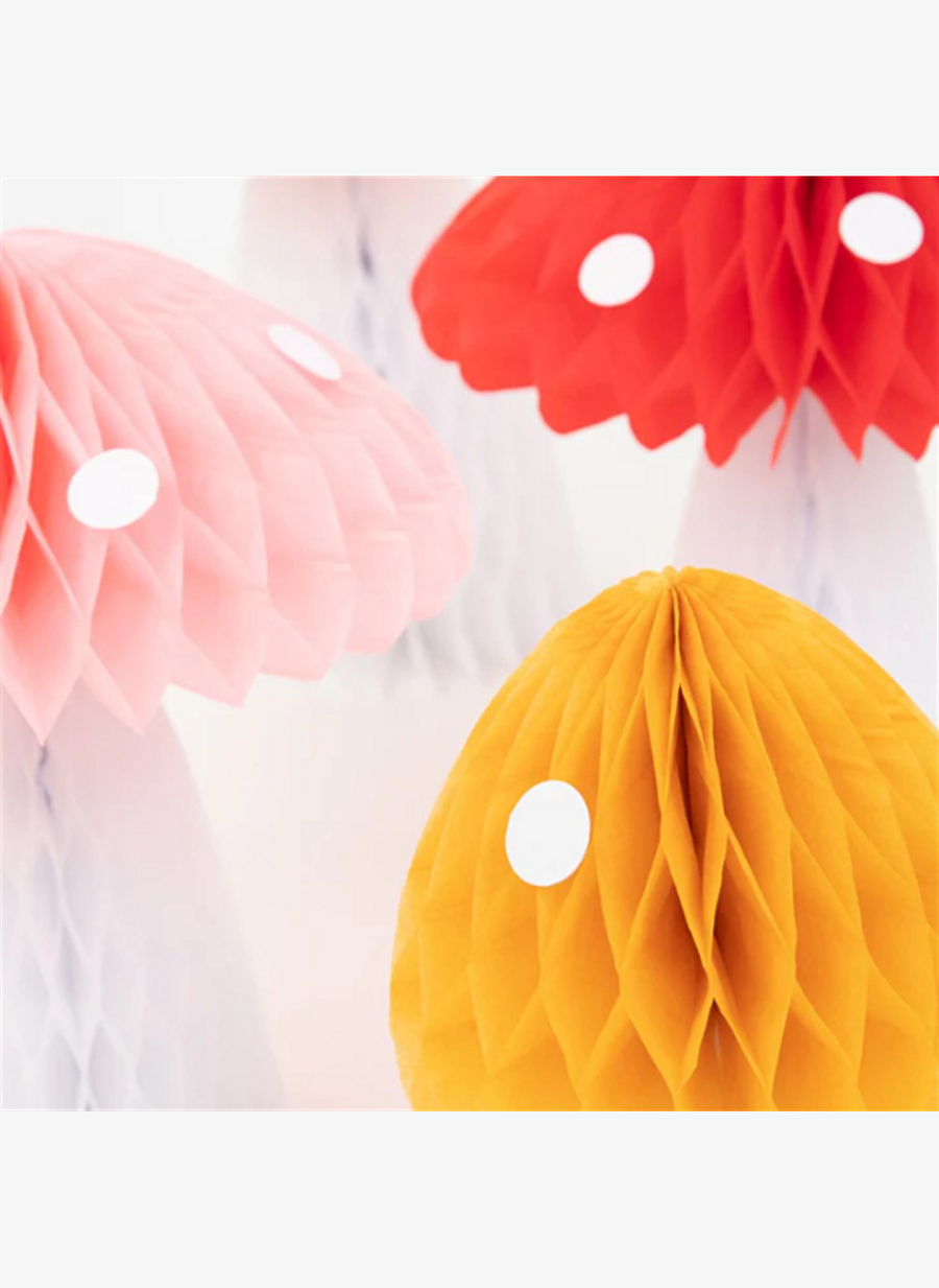 Meri Meri - Honeycomb Toadstool Decorations - Petek Mantar Dekorlar - 10lu — Product image 4 of 4