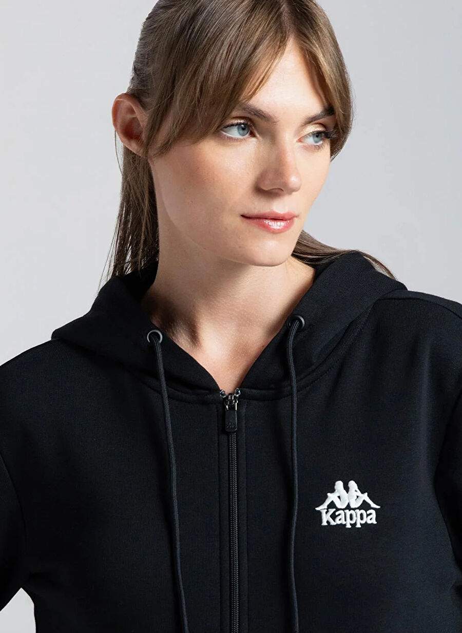 Skechers Siyah Kadn Dik Yaka Loose Fit Zip Ceket S241094 001 Micro Collection W Hood — صورة المنتج 3 من 4