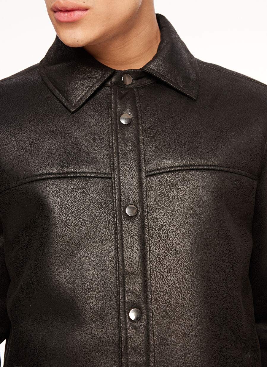Black On Black Siyah Erkek Deri Mont B3WM-MNT83 — صورة المنتج 5 من 6
