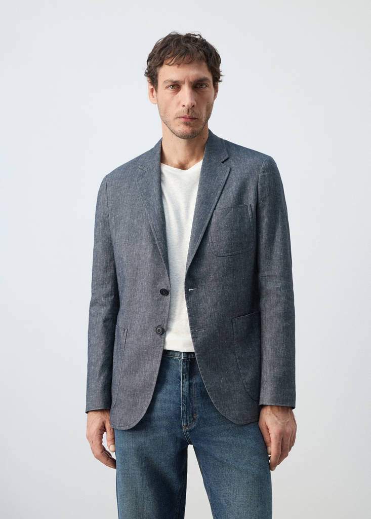 Slim fit linen cotton-blend blazer — Product image 3 of 10