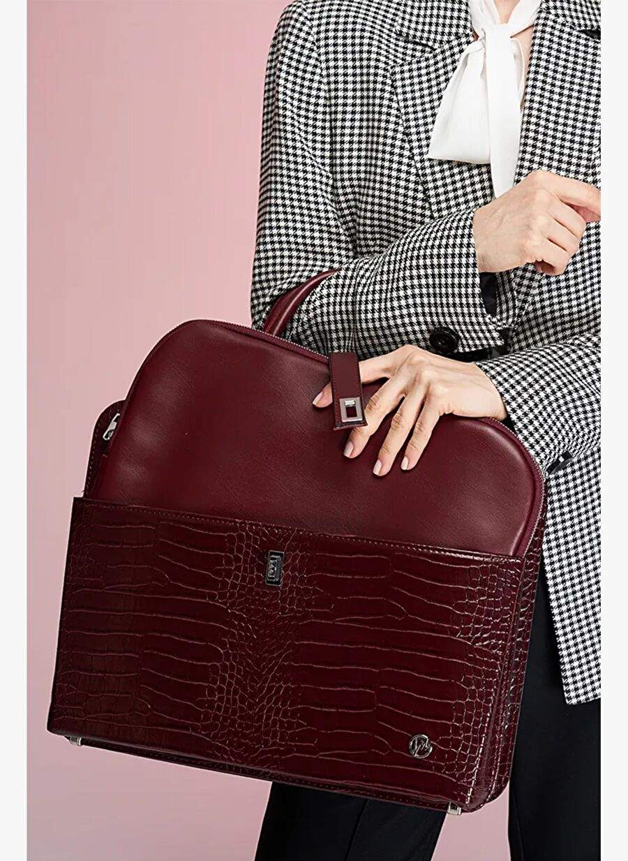 Kadın Evrak Laptop Çantası Kroko Bordo — Product image 5 of 7