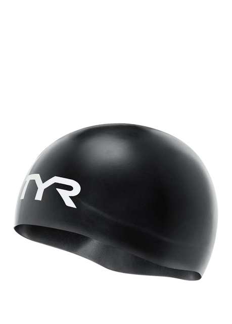 Tracer-X Black Silicone Adult Racing Swim Cap