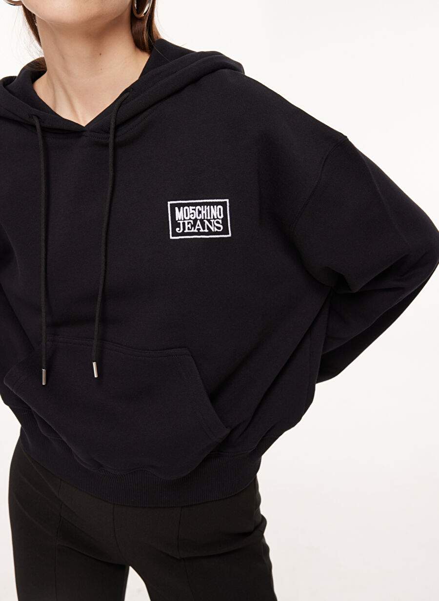Moschino Jeans Plain Black Women's Sweatshirt A1712 — Product image 4 of 5