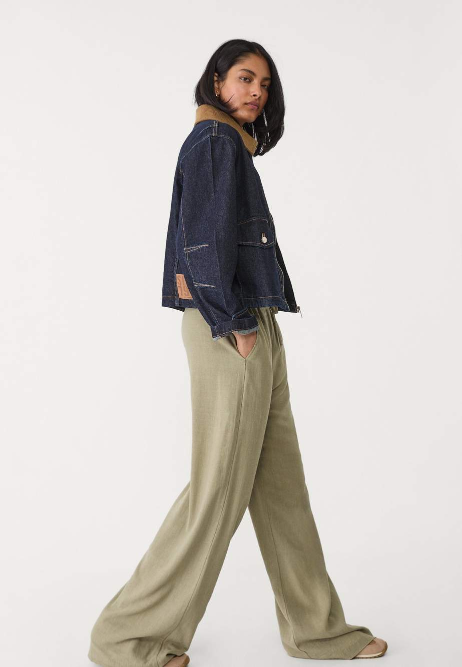 Flowing linen-effect trousers — Product image 18 of 51
