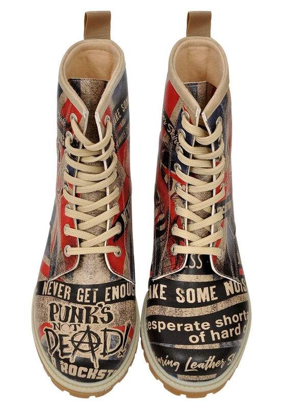 Women Vegan Leather Black Long Boots - British Punk Design — Product image 3 of 6