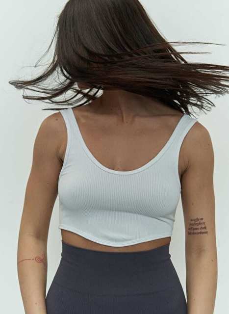 Niko Ribbed White Crop