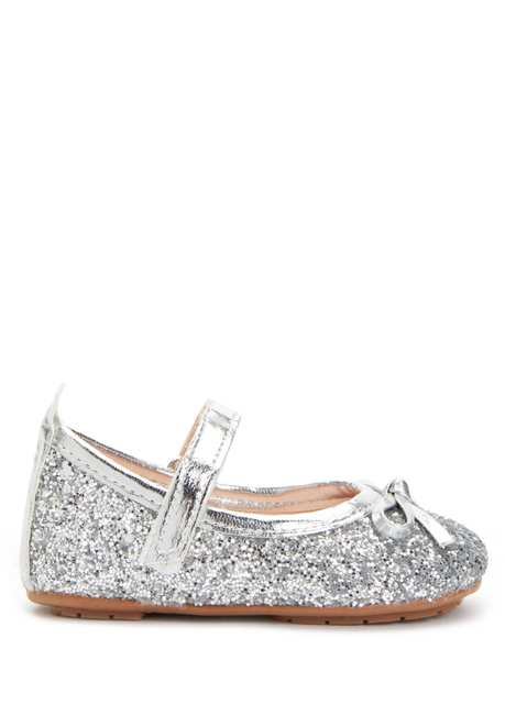 Silver Glitter Baby Girl First Steps Shoes