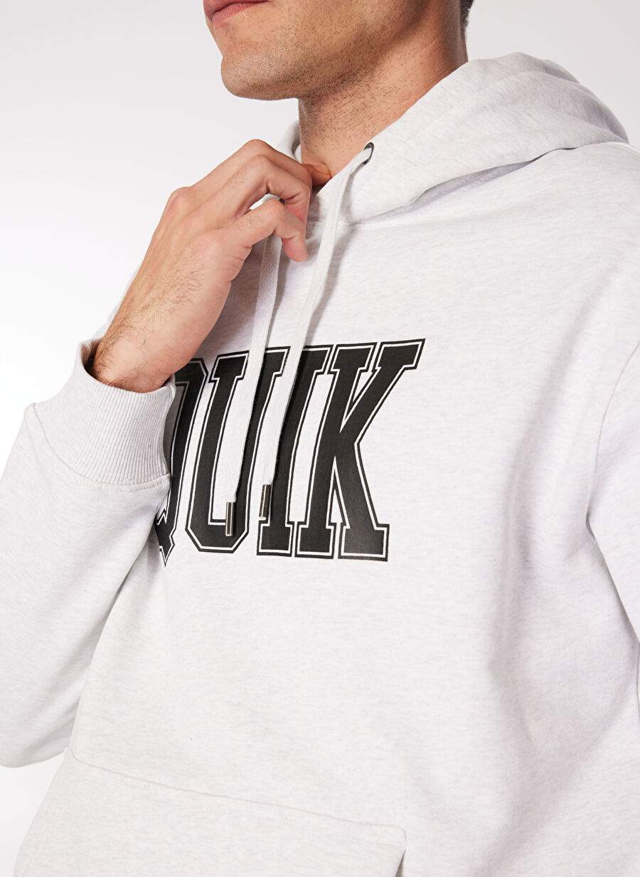 Quiksilver Beyaz Erkek Kapüşon Regular Fit Sweatshirt AQYFT03407GRIFFIN HOODIE — صورة المنتج 4 من 7