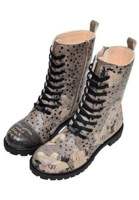 Women Vegan Leather Gray Zipper Long Boots - Black Dress Design