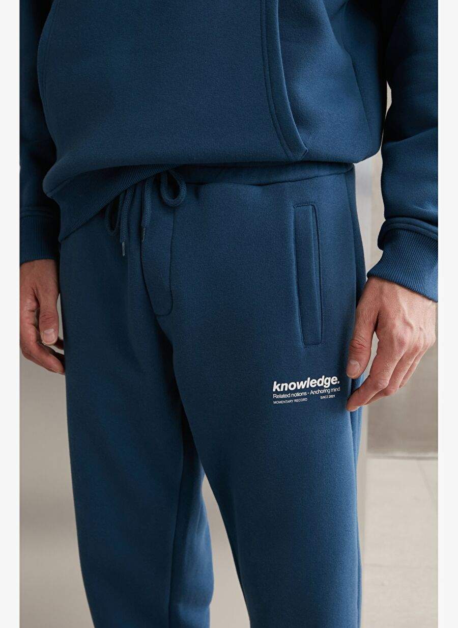 Bernon Erkek Yumusack Lastikli Dar Paca Uc Cepli Organik Pamuklu Mavi Esofman Alt — Product image 3 of 5