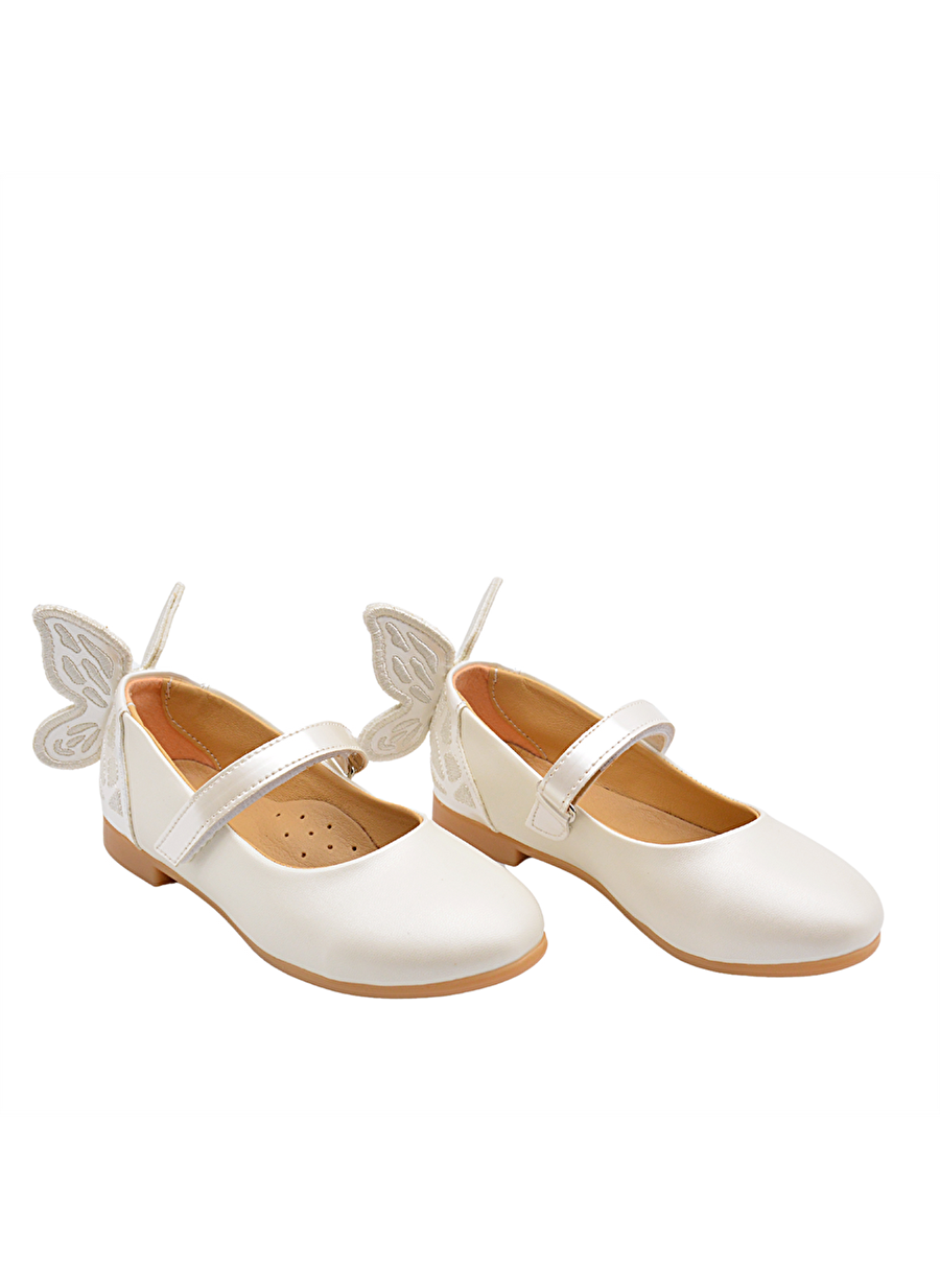 Mariposa Butterfly Figure Detailed Girl Babet Shoe Pearl Color — صورة المنتج 3 من 7