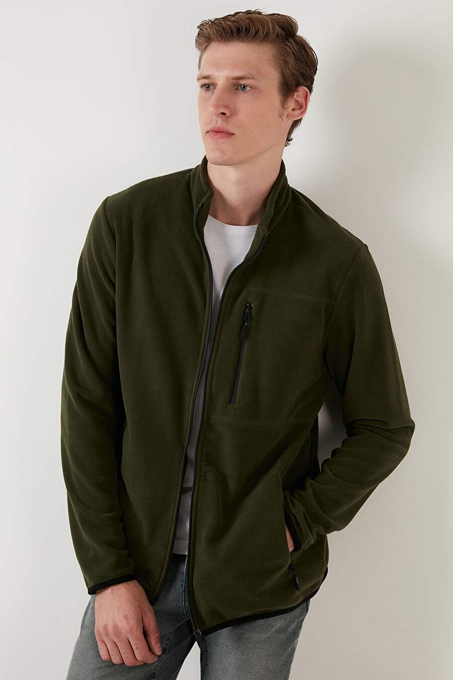Buratti Slim Fit Fermuarlı Cepli Dik Yaka Polar Hırka Erkek HIRKA 5906028 — Product image 7 of 8