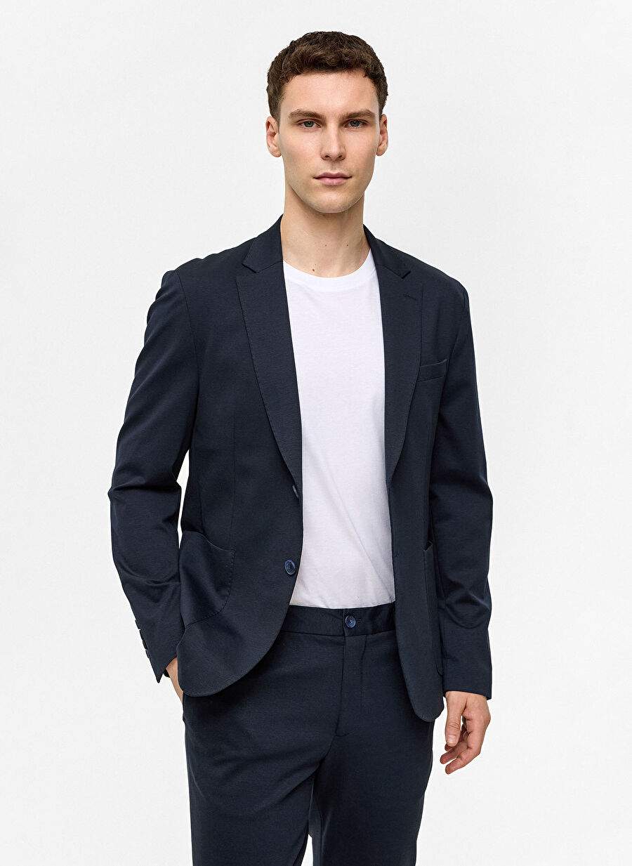 Back And Bond Lacivert Erkek Slim Fit Ceket B34s50032 — صورة المنتج 5 من 11