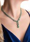 Iconic Emerald Green 18 Set White Gold Plating Silver Necklace — Product image 12 of 35