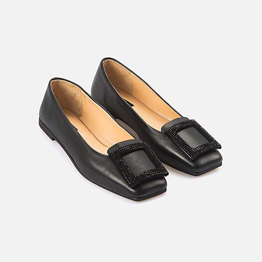 Rouge Black Women's Leather Ballet Flats 242RGK680 975704 — Product image 3 of 5