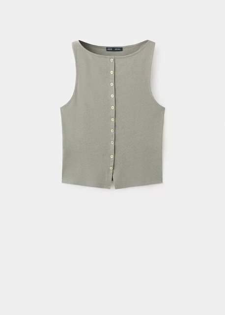 Cotton gilet with buttons