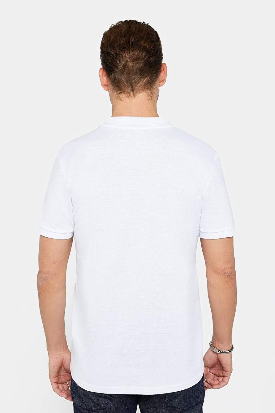 Erkek Slim Fit Dar Kesim Pamuklu Yumuşak Dokulu Serin Tutan Kumaş Düz Pike Polo Yaka Tişört — صورة المنتج 6 من 6