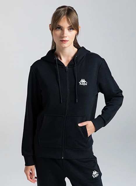 Skechers Siyah Kadn Dik Yaka Loose Fit Zip Ceket S241094 001 Micro Collection W Hood